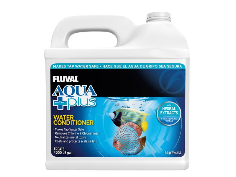 Fluval AquaPlus Water Conditioner, Aquarium Water Treatment, 0.5 Gal., A8345,White